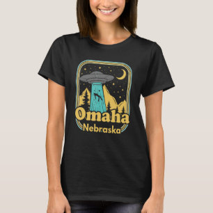 Omaha Nebraska Ufo Alien Hunter 80s Retro State Pr T-Shirt