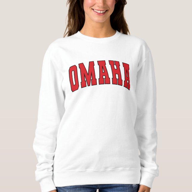 Omaha Nebraska Vintage College Style Sweatshirt (Front)