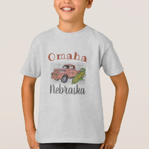 Omaha Nebraska, Vintage Truck and Corn T-Shirt