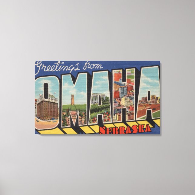 Omaha, NebraskaLarge Letter ScenesOmaha, NE 2 Canvas Print (Front)