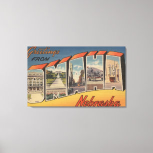 Omaha, NebraskaLarge Letter ScenesOmaha, NE Canvas Print