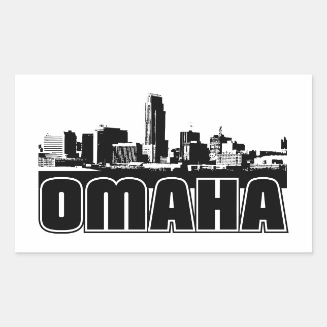 Omaha Skyline Rectangular Sticker (Front)