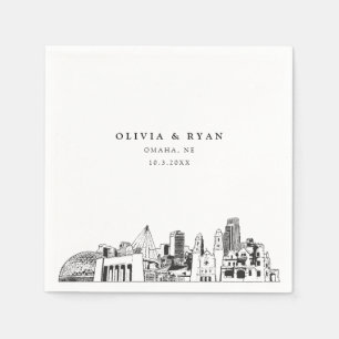 Omaha Wedding Minimalist Paper Napkin