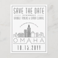 Omaha Wedding | Stylised Skyline Save the Date