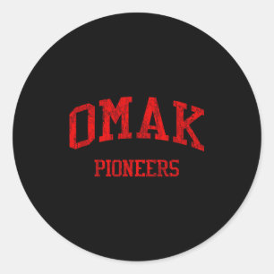 Omak High School Hs Omak Wa Vintage Srts  Classic Round Sticker
