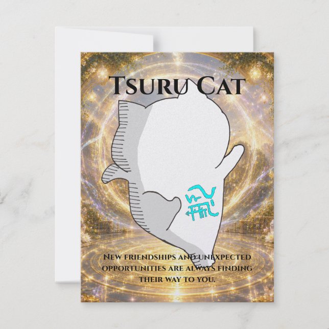 Omamori Card #006 – Tsuru Cat | Connection • Oppor (Front)
