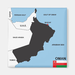 oman country political map flag district region magnet