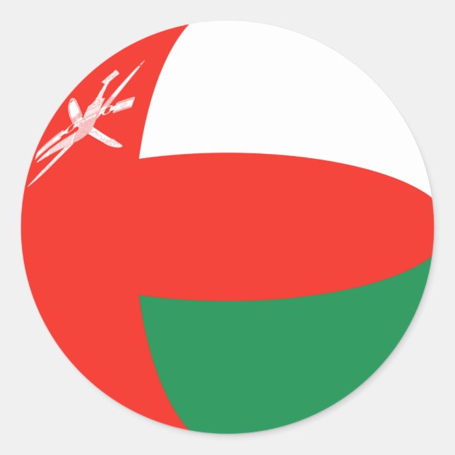 Oman Fisheye Flag Sticker (Front)