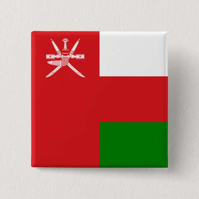 Oman Flag 15 Cm Square Badge (Front)