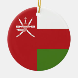 Oman flag ceramic tree decoration