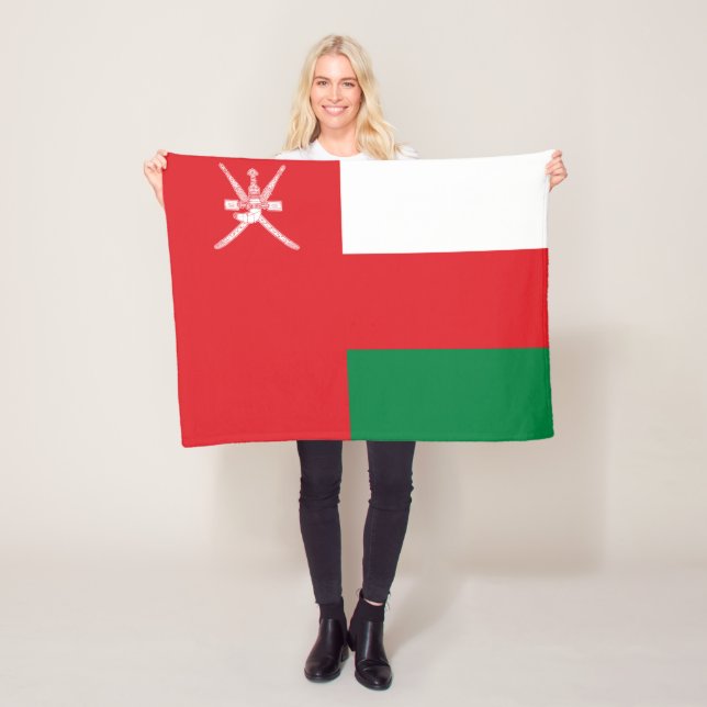 Oman Flag Fleece Blanket (In Situ)