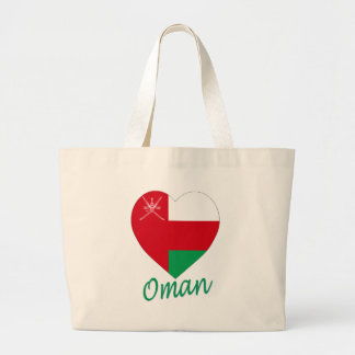 Oman Flag Heart Large Tote Bag