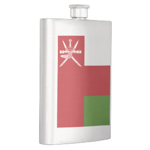 Oman flag hip flask