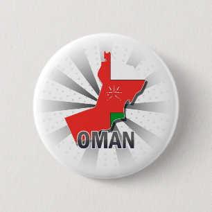 Oman Flag Map 2.0 6 Cm Round Badge
