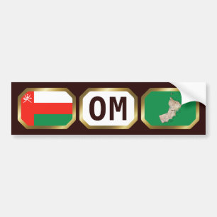 Oman Flag Map Code Bumper Sticker