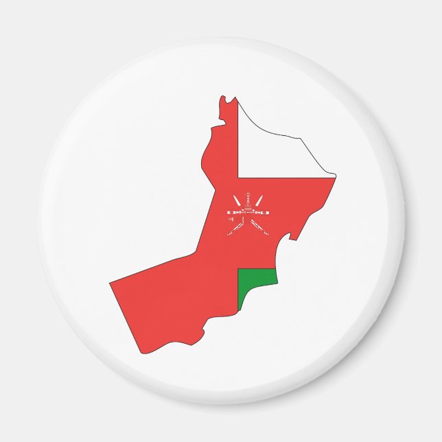 Oman Flag Map full size Magnet (Front)