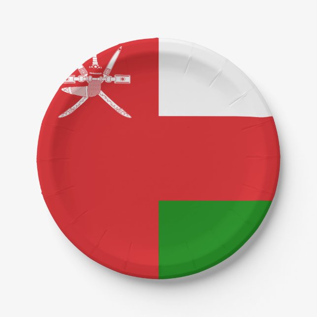 Oman Flag Paper Plate (Front)