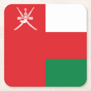 Oman Flag Square Paper Coaster