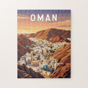 Oman Illustration Travel Art Vintage Jigsaw Puzzle