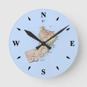 Oman Map Clock