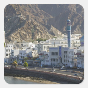 Oman, Muscat, Mutrah. Buildings along Mutrah Square Sticker