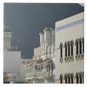 Oman, Muscat, Mutrah. Mutrah Corniche Mosque and Tile