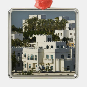 Oman, Muscat, Qurm. Buildings of Qurm Area / Metal Tree Decoration