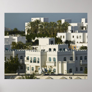 Oman, Muscat, Qurm. Buildings of Qurm Area / Poster