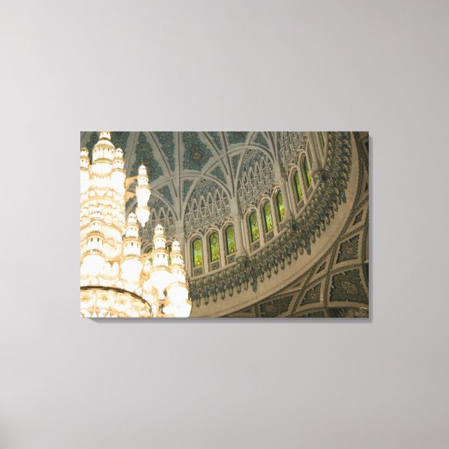 Oman, Muscat, Sultan Qaboos mosque Canvas Print (Front)