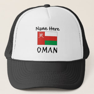 Oman Omani Flag Black Personalisation  Trucker Hat