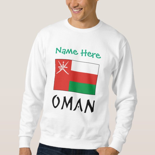 Oman Omani Flag Green Personalised  Sweatshirt (Front)