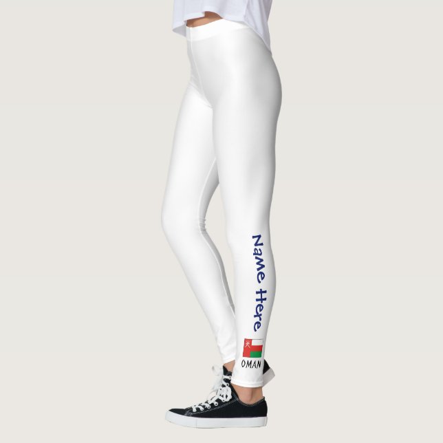 Oman Omani Flag Personalised Name  Leggings (Left)