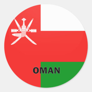 Oman Roundel quality Flag Classic Round Sticker