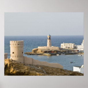 Oman, Sharqiya Region, Sur. Towers of Al Ayajh Poster