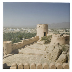 Oman, The Batinah Plain, Nakhal. Nakhal Fort, at Tile