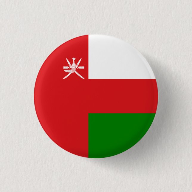 Omani Flag, Flag of Oman 3 Cm Round Badge (Front)