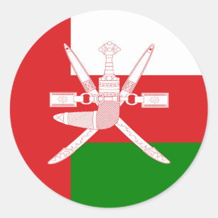 Omani Flag & National Emblem, Flag of Oman Classic Round Sticker