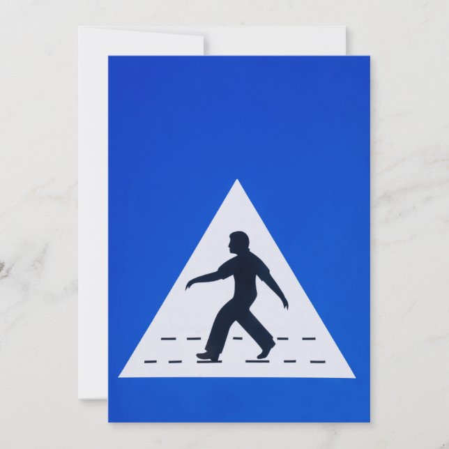 Omani pedestrian crossing sign - Muscat, Oman Invitation (Front)