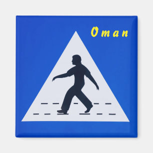 Omani pedestrian crossing sign - Muscat, Oman Magnet