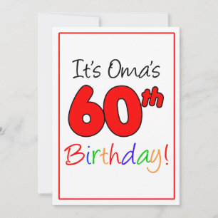 Oma's 60th Milestone Birthday Party Celebration Invitation