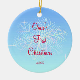 Oma's First  Christmas Snowflake Ornament