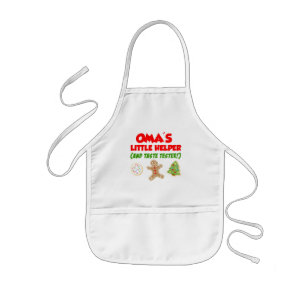 Oma's Little Helper Christmas Cookies Kids Apron