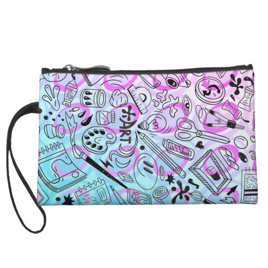 ombre abstract arts and crafts mini clutch