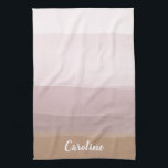 Ombre Abstract Watercolor Stripes in Dusty Lilac Tea Towel<br><div class="desc">A simple,  modern design of watercolor brush strokes in a pretty muted colour palette of grey,  gold,  and blush,  personalised with your name.</div>