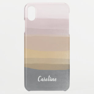 Ombre Abstract Watercolor Stripes in Dusty Lilac iPhone XS Max Case