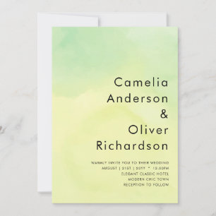 OMBRE All-in-1 Budget Lemon Lime Wedding Invites