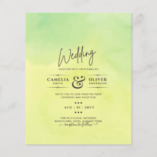 OMBRE All-in-1 Budget Lemon Lime Wedding Invites Flyer