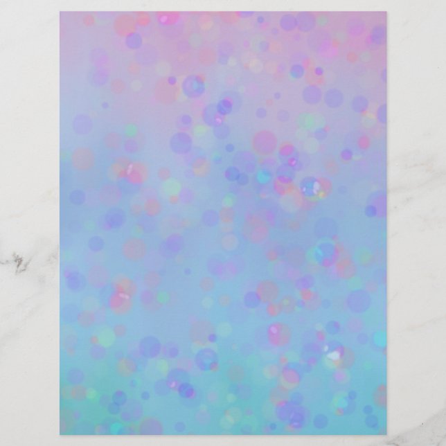 Ombre Aqua, Blue, Purple, Pink Design Craft Paper (Front)