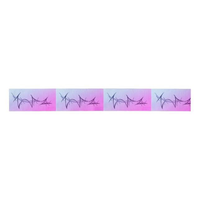 Ombre Barb Wire Grosgrain Ribbon (Front)