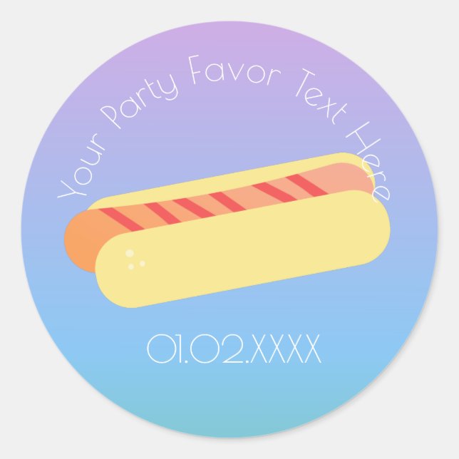 Ombre BBQ Hot Dog Thank You Classic Round Sticker (Front)